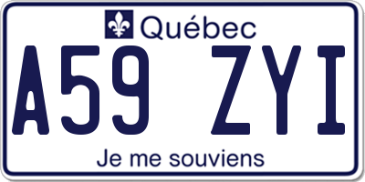 QC license plate A59ZYI