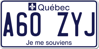 QC license plate A60ZYJ