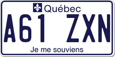 QC license plate A61ZXN