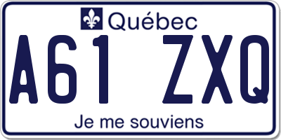 QC license plate A61ZXQ