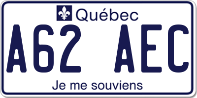 QC license plate A62AEC