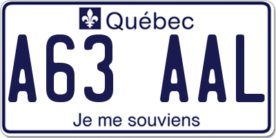 QC license plate A63AAL