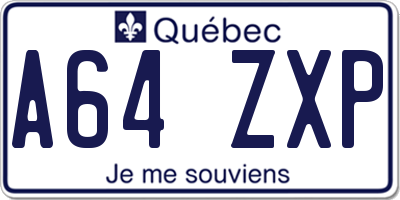 QC license plate A64ZXP