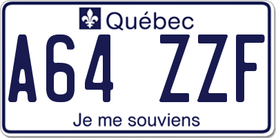 QC license plate A64ZZF
