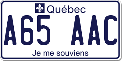 QC license plate A65AAC