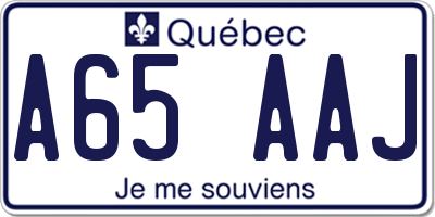 QC license plate A65AAJ