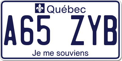 QC license plate A65ZYB