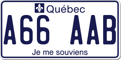 QC license plate A66AAB