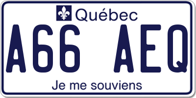 QC license plate A66AEQ