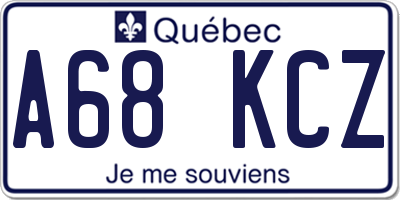 QC license plate A68KCZ