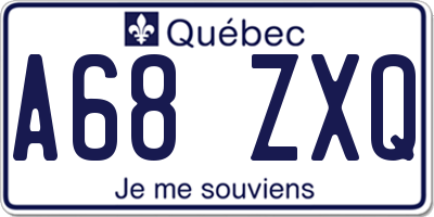 QC license plate A68ZXQ