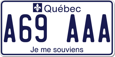 QC license plate A69AAA