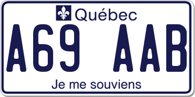 QC license plate A69AAB