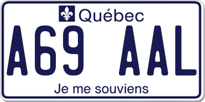 QC license plate A69AAL