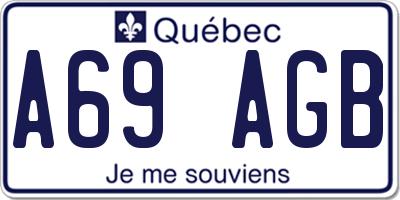 QC license plate A69AGB