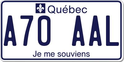 QC license plate A70AAL