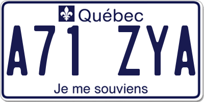 QC license plate A71ZYA