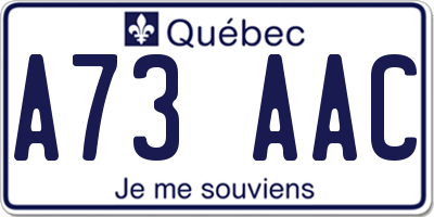 QC license plate A73AAC