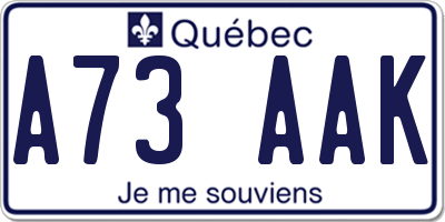 QC license plate A73AAK