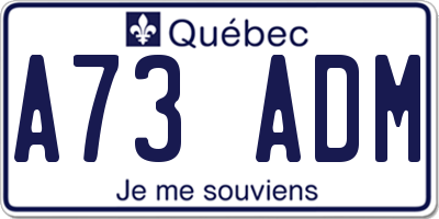 QC license plate A73ADM