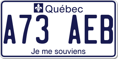 QC license plate A73AEB