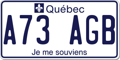 QC license plate A73AGB