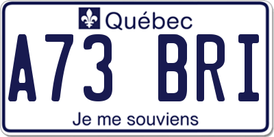 QC license plate A73BRI