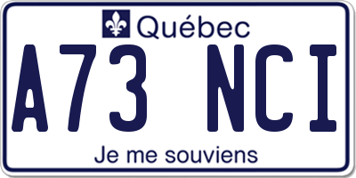 QC license plate A73NCI