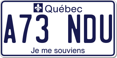 QC license plate A73NDU
