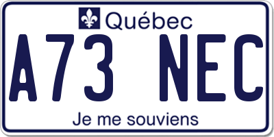 QC license plate A73NEC