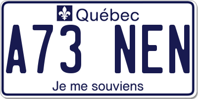 QC license plate A73NEN