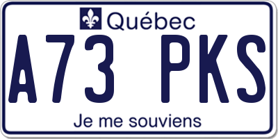 QC license plate A73PKS