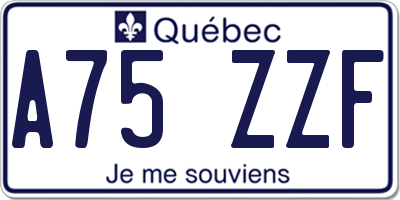 QC license plate A75ZZF