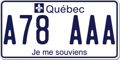 QC license plate A78AAA