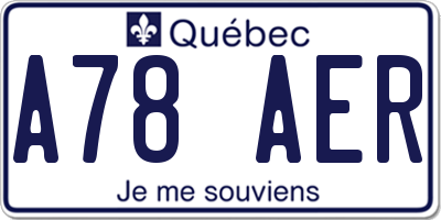 QC license plate A78AER