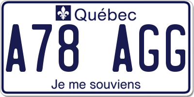 QC license plate A78AGG
