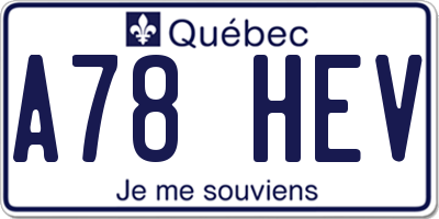 QC license plate A78HEV