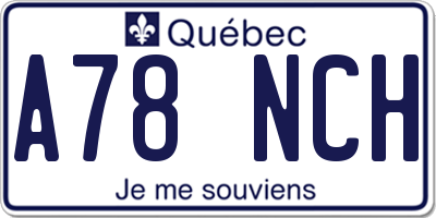 QC license plate A78NCH