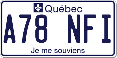 QC license plate A78NFI