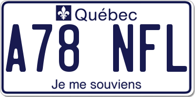 QC license plate A78NFL
