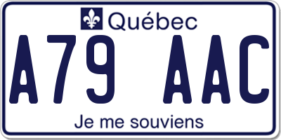 QC license plate A79AAC