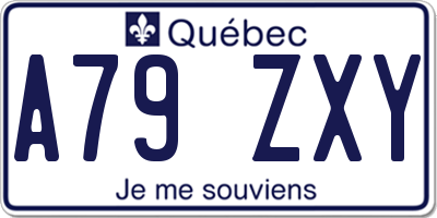 QC license plate A79ZXY