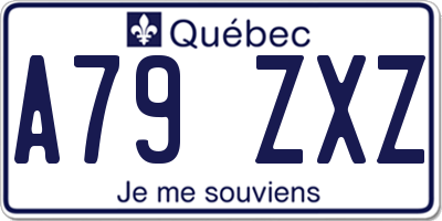 QC license plate A79ZXZ