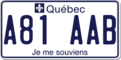 QC license plate A81AAB