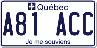 QC license plate A81ACC