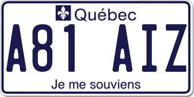 QC license plate A81AIZ