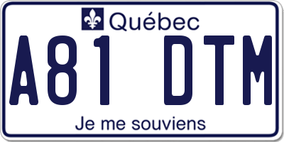 QC license plate A81DTM