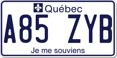 QC license plate A85ZYB
