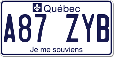 QC license plate A87ZYB