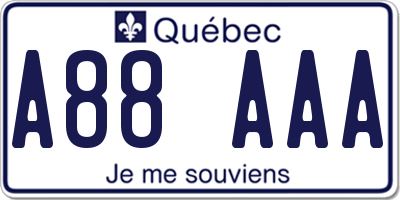 QC license plate A88AAA